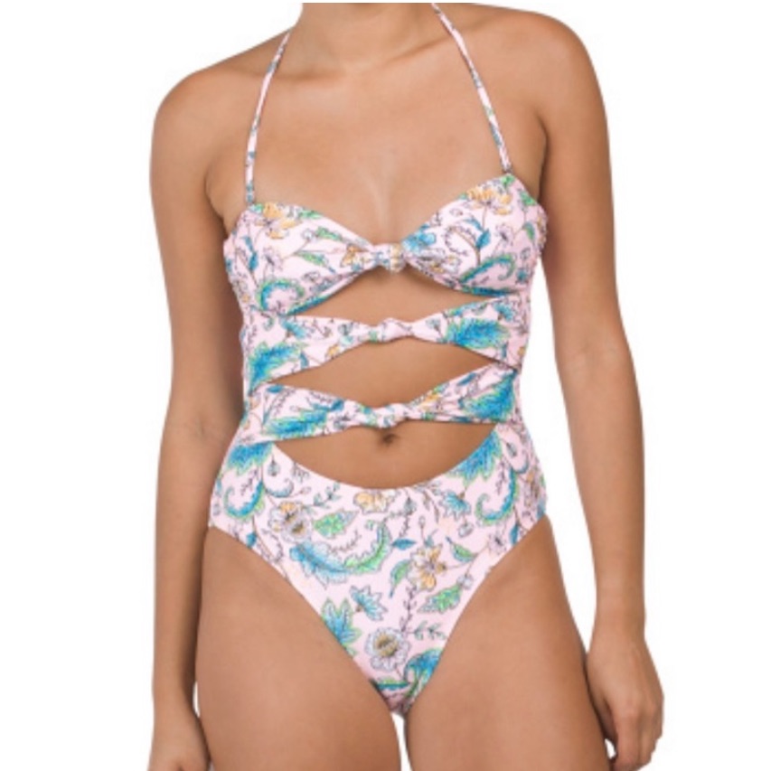 Nwt Anthropologie Kikirio Xs Lava Lamp Back V-Neck One-Piece Swimsuit